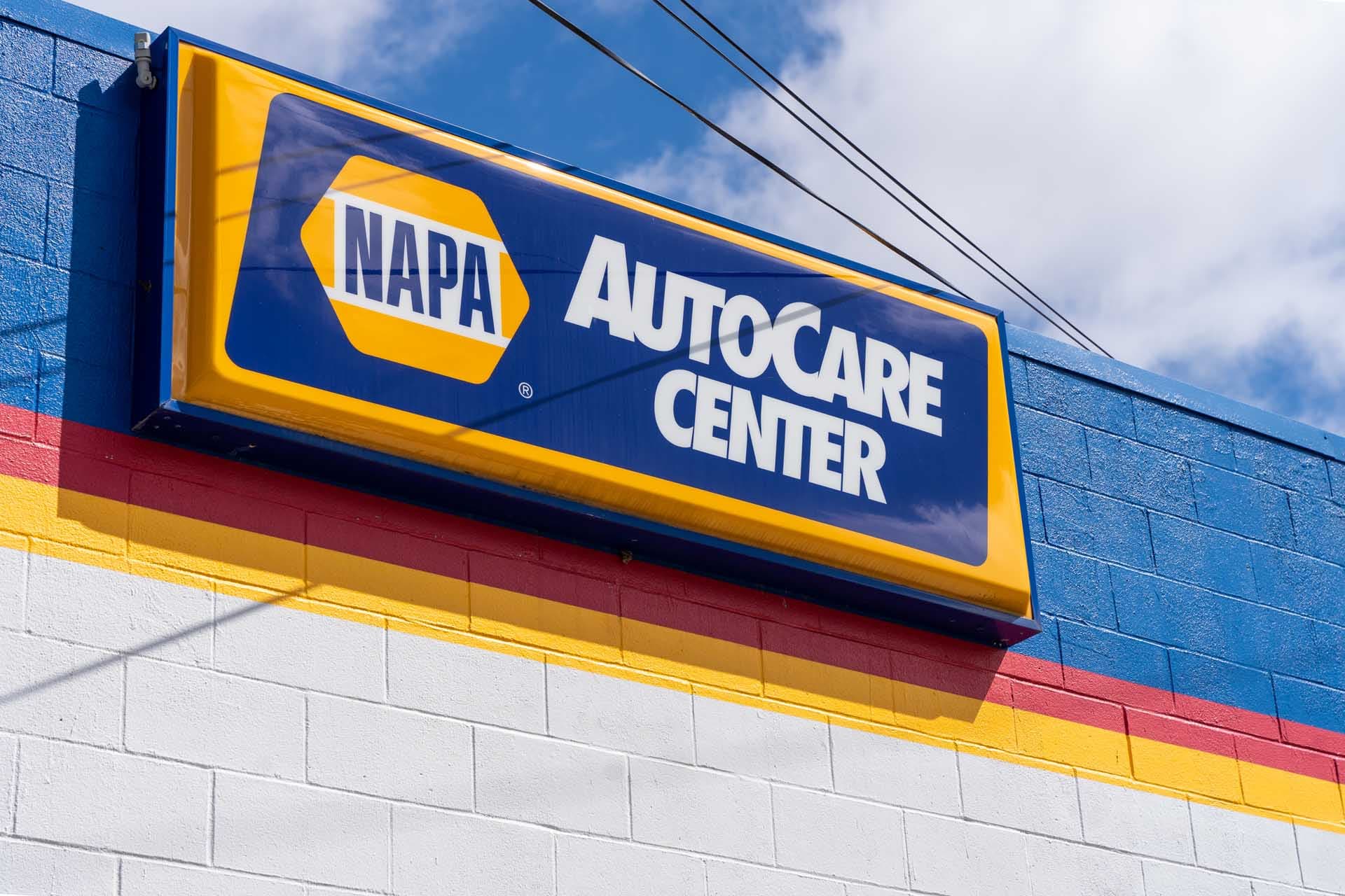 NAPA AutoCare Center sign on the storefront